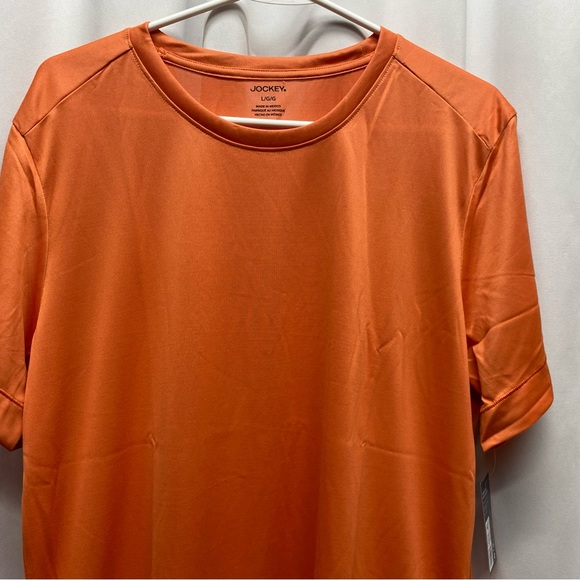 Jockey mens sz Large crewneck athletic shirt orange short sleeve new with tags - Picture 3 of 9